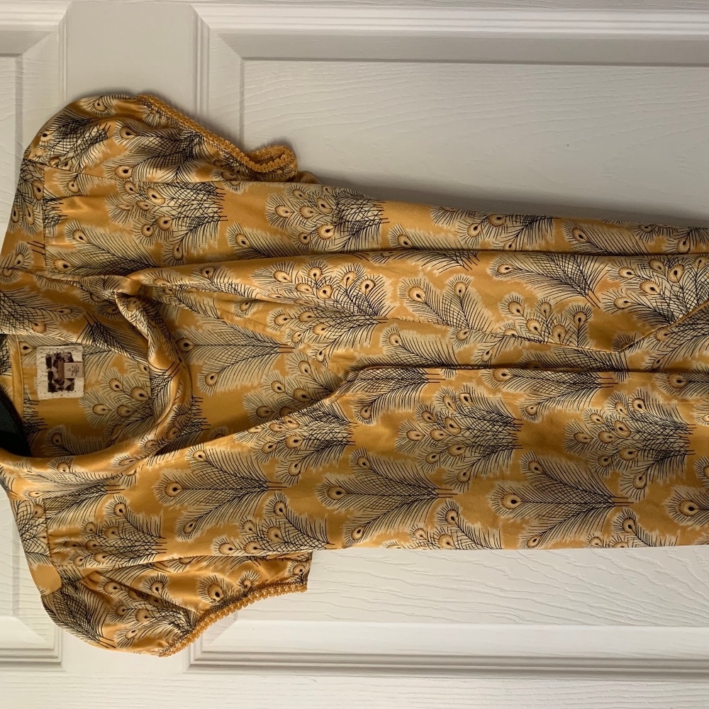 Free People 100% Silk Button Up Blouse